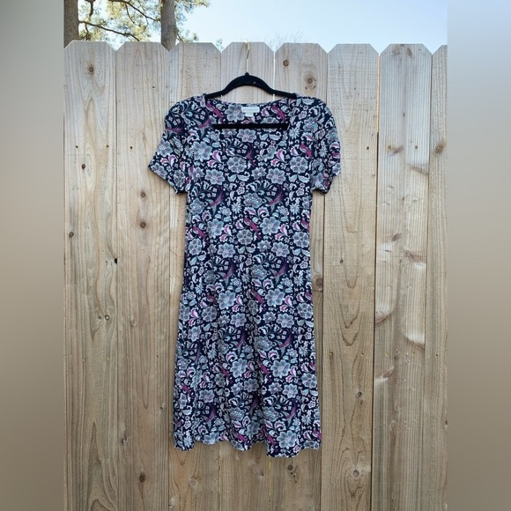 MONSOON Maxi Dress Blue/ White Sleeveless Size 6 Floral Bird Pink‎ Navy Spring